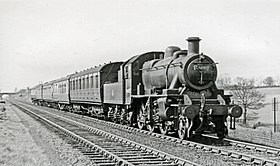 1955年のソウルドロップ近くのミッドランド本線の46403号機関車