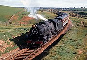 The class leader and last operating member of the class, 700 hauling an ARHS trip to Angaston, 1968