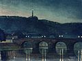 Holger Wind: Römerbrücke und Mariensäule bei Nacht, 1910
