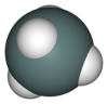 Space-filling model of the stannane molecule