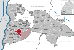 Elhelyezkedése Baden-Württemberg térképén