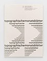 Couverture du mensuel TM-RSI, composition typographique par Emil Ruder. Ce numéro de janvier 1961 est un numéro spécial dédié à la fonte Univers.