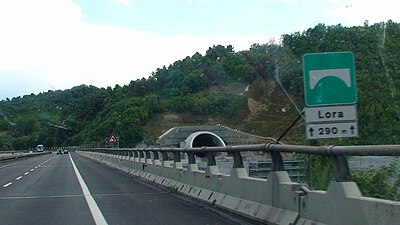 Le tunnel de Manganaccia vue depuis le viaduc Lora.