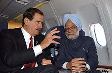 President Vicente Fox with Prime Minister of India Manmohan Singh Vicente Fox Singh.jpg