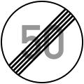 End of speed limit (50 km/h)