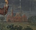 Het huis Vrijburg: detail uit het schilderij van Gerard Hoet.