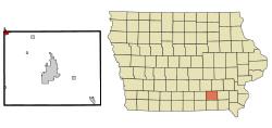 Location of Eddyville, Iowa