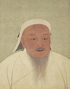 Čingishanan portret, mujud da mustad šuukul, tundmatoman tanhalaižen pirdajan säduz Juan'-dinastijan aigan (1279−1368)