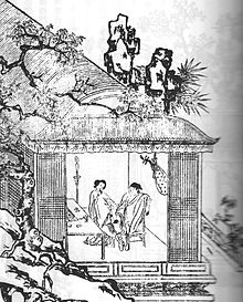 Tränsnitt av Ximen Qing och Guldlotus från Mingdynastin.