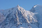 Norra sidan av Aiguille du Midi på vintern