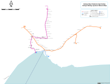 Transportation lines of tram system Antalya Railway Systems Network Map.svg