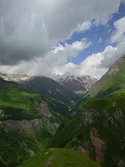 Pramen Bílé Aragvi nad Gudauri