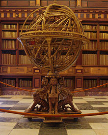 Armillary sphere, Library of El Escorial, 1582. Armillary sphere escorial.jpg