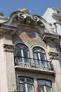 Detaliu al clădirii Almirante Reis, 2-2K din Lisabona (1908)