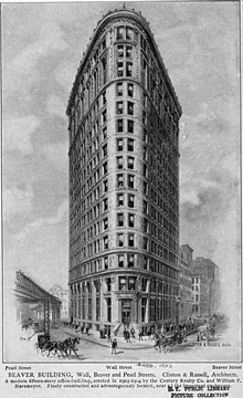 Engraving of the Beaver Building published in 1905 Beaver building nypl.jpg
