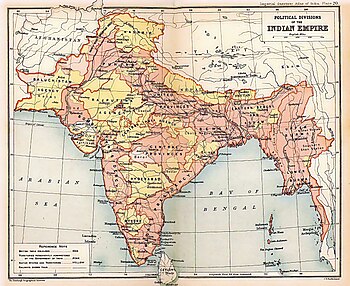 English: Map of the British Indian Empire from...