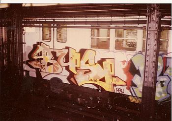 Bus129 by DONDI on a New York City Subway car, 1984 Bus129 dondi ny 1984.jpg