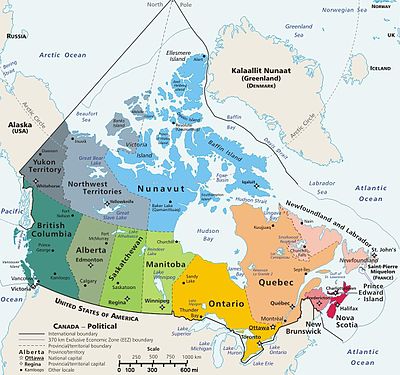 Lokacijska karta KanadaGeo