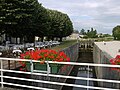 L'écluse de la Patache à l'extrémité du canal débouche sur la Loire