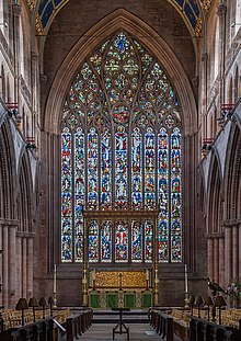 The tracery and stained glass of the East Window Carlisle Cathedral Tracery, Cumbria, UK - Diliff.jpg