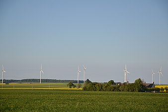 Les éoliennes entre Reuilly et Vatan en 2017.