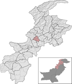 Charsadda District (red) in Khyber Pakhtunkhwa