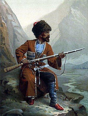 Warrior of Circassia during the Russian-Circas...