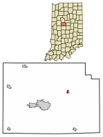 Location of Michigantown in Clinton County, Indiana.