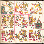 Señores de la Noche: (1a) Tláloc (1b) Tepeyóllotl (1c) Tlazoltéotl (2a) Centéotl (2b) Mictlantecuhtli (2c) Chalchiuhtlicue (3a) Piltzintecuhtli (3b) Itztli (3c) Xiuhtecuhtli