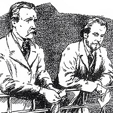 Illustration of Mowbray with David Nicoll in court