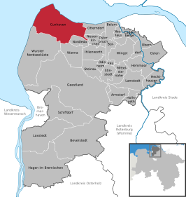 Kaart van Cuxhaven
