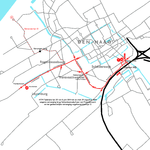 Kaartje van de route van de tijdelijke lijn 20 in 2014.