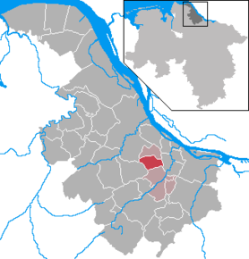 Poziția Dollern pe harta districtului Stade