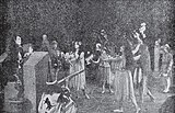 Paul Askonas (left) a still from Drakula halála, which Rhodes describes as likely depicts the wedding between Drakula and Mary Land.[7]