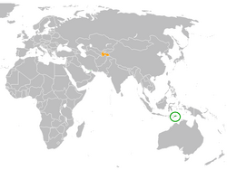 Lage von Osttimor und Tadschikistan