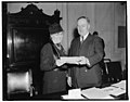 Emma Guffey Miller with Senator Burke, author of the Burke Constitutional Amendment for Equal Rights for Women