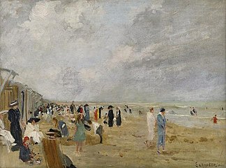 At the Beach, oil on canvas, 1910–12