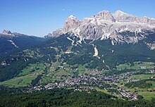 Cortina d'Ampezzo in the Province of Belluno was the location of Systur's postcard.