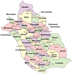 Shahrestān di Kavar – Mappa