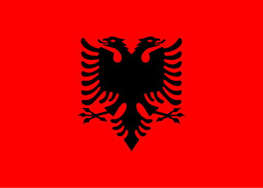 Red flag with the black double-headed eagle in a centre.