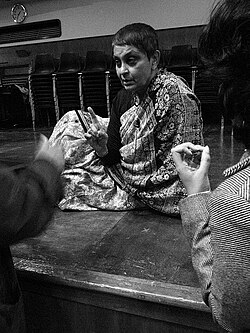 Engaging the voice of the Subaltern: the philosopher and theoretician Gayatri Chakravorty Spivak, at Goldsmith College. Gayatri Chakravorty Spivak at Goldsmiths College.jpg
