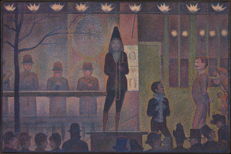 Parade de cirque by Georges Seurat - 1887-1888. An example of Neo-Impressionism and Pointillism.