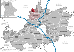 Läget för Gerach i Landkreis Bamberg