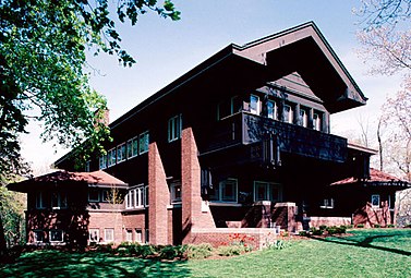 Harold C. Bradley House, Madison, WI, designed by Sullivan and Elmslie (1908–10)