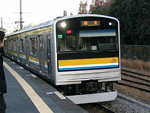 鶴見線で運用される205系1100番台電車 （弁天橋駅 2004年12月23日）