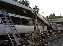 Crash on June 22, 2009, in which nine people were killed. June 22, 2009 WMATA Collision - NTSB accident photo 422860.jpg