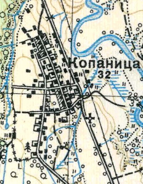 План деревни Копаницы. 1938 год