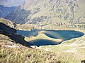 Photo du Lac Vert prise en hauteur depuis le Lac Bleu