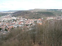 Anstieg von Landstuhl (links) auf die Sickinger Höhe hinauf (rechts)