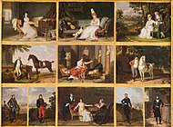 11 эскизов портретов работы Гофье на одном холсте, Монпелье, музей Фабра.